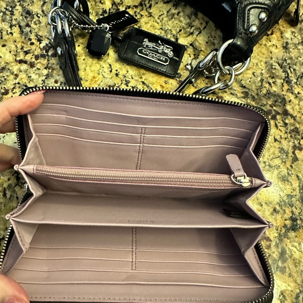 COACH ❤️ MADISON CROC EMBOSSED PATENT LEATHER ~LIMITED EDITION~ Bag & Wallet Set - Picture 15 of 15